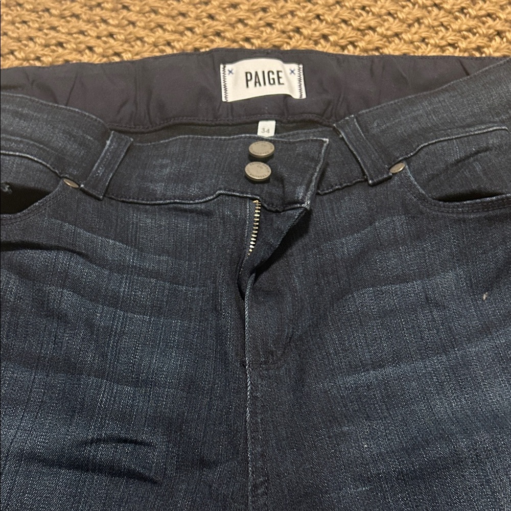 PAIGE Women's Dark Indigo Straight Leg Jeans